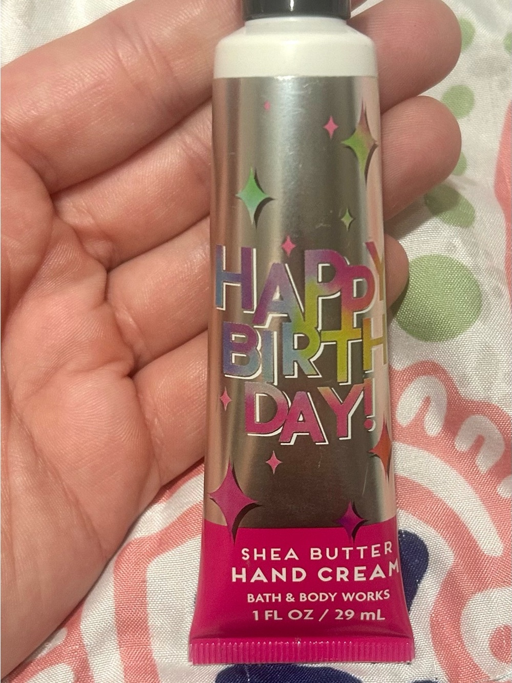 Bath & Body Works Happy Birthday Shea Butter Hand Cream - Silver & Pink
